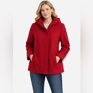 Gently used Red wool coat sz medium petite